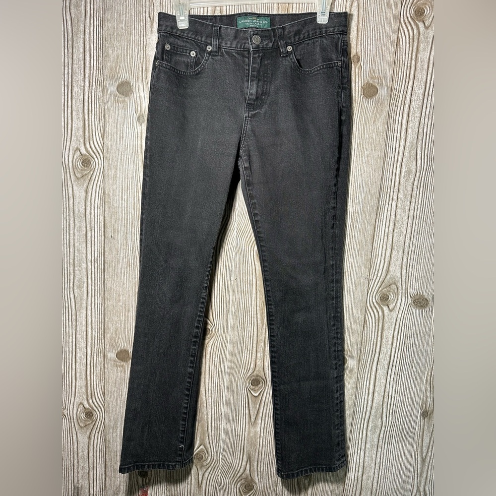 Ralph Lauren Black Mid Rise Straight Leg Jeans Sz 4P